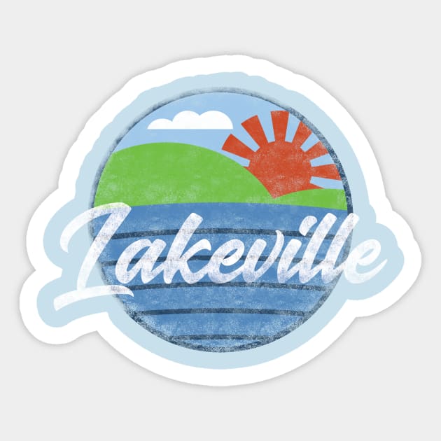 Retro Lakeville Minnesota Distressed T-Shirt Sticker by lucidghost